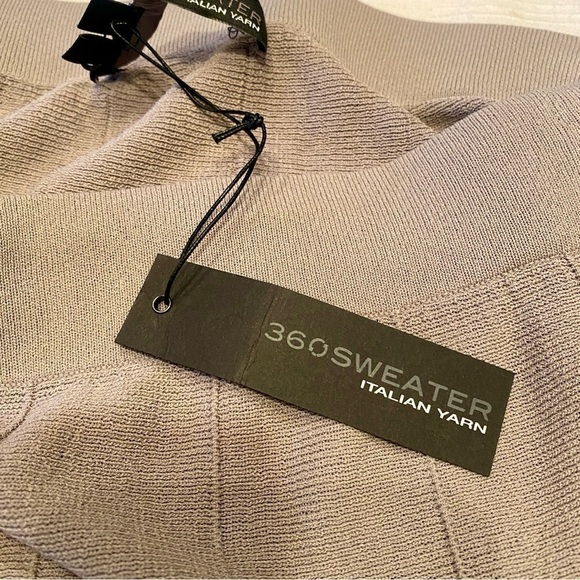 360 Sweater Gray Taupe Long Maxi Knit Pencil Skirt Size Large Italian Yarn NWT - Picture 12 of 12